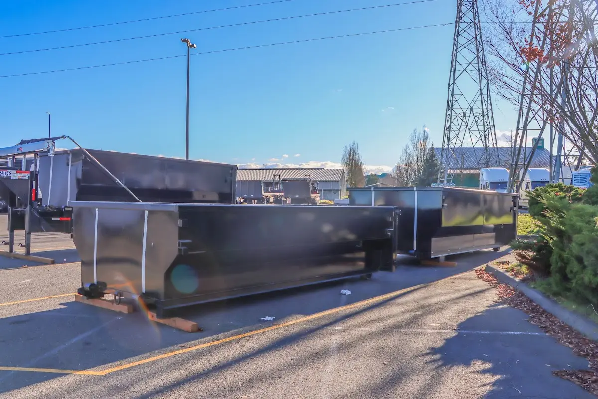 Roll-off dumpster ready for waste disposal at job site for 8 Yard Dumpster Rental in Cape St. Claire